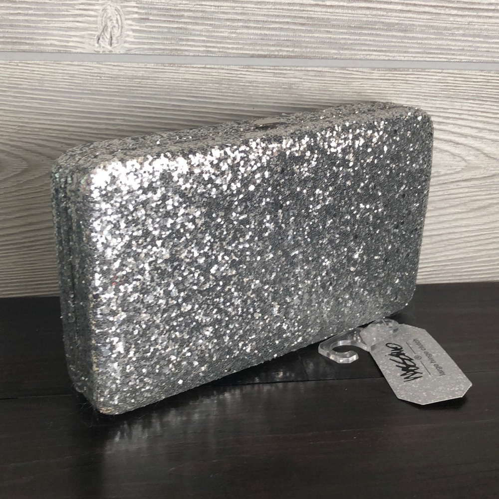 Silver Structured Wallet/ Clutch